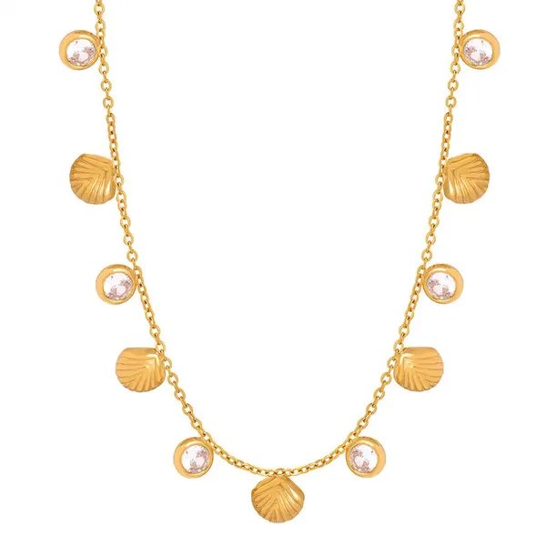 Gold_Zircon_Shell_Necklace_For_Women